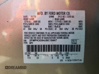 2018 Ford Edge SE with VIN 2FMPK3G94JBC18467, listed as a Copart auction lot 73178454 with 117,864 mi miles and Salvage title. Bid and sale history available at DreamBid. Image 13.