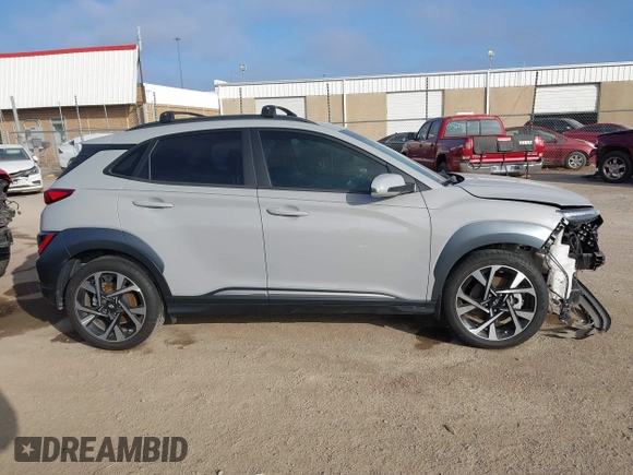 2022 Hyundai Kona Limited with VIN KM8K53A3XNU795476, listed as a IAAI auction lot 41172280 with 13,684 mi miles. Bid and sale history available at carsss.com. Image 13.