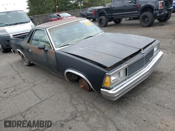 1980 Chevrolet El Camino z VIN 1W80HAK416341, wystawiony jako Copart lot #66942874 z przebiegiem 89 240 mil mil oraz Czysty tytuł • Clean title. Historia ofert i sprzedaży dostępna na DreamBid. Obrazek 4.