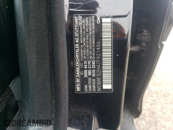 2007 Mercedes-Benz C 230 Sport с VIN WDBRF52H47F921486, выставлен на аукционе Copart как лот 63609215 с пробегом 186 189 миль миль и Чистый • Clean title. История ставок и продаж доступна на DreamBid. Изображение 12.