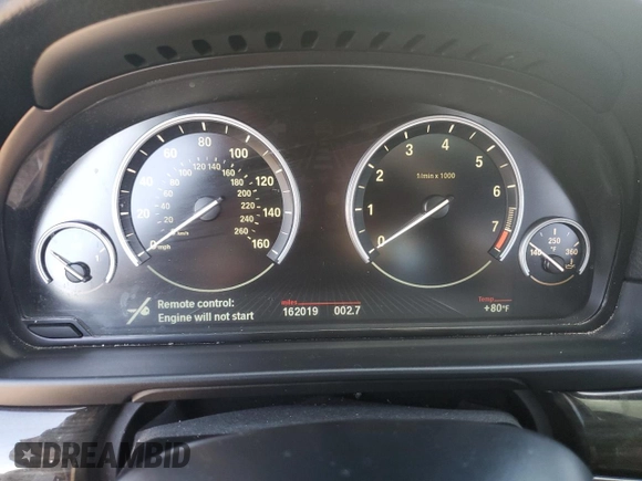 2016 BMW 5 Series 535i with VIN WBA5B1C55GG130206, listed as a Copart auction lot 46902825 with 162,019 mi miles and Clean Title. Bid and sale history available at DreamBid. Image 9.
