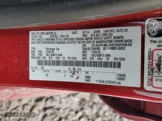 2014 Ford Fiesta SE with VIN 3FADP4BJ0EM205838, listed as a Copart auction lot 42595945 with 40,946 mi miles and Clean Title. Bid and sale history available at carsss.com. Image 12.
