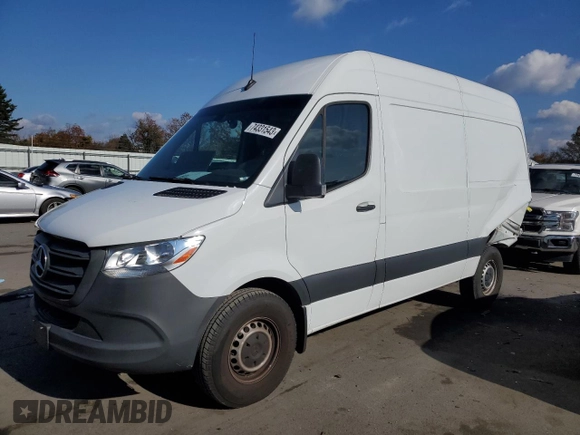 2021 Mercedes-Benz Sprinter Cargo with VIN W1Y4EBHY3MT057270, listed as a Copart auction lot 74331543 with 24,446 mi miles and . Bid and sale history available at carsss.com. Image 1.