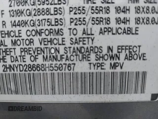 2008 Acura MDX Tech/Pwr Tail Gate with VIN 2HNYD28668H550767, listed as a IAAI auction lot 41460701 with 165,769 mi miles. Bid and sale history available at carsss.com. Image 9.