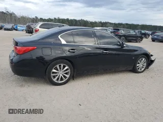 2014 Infiniti Q50 Sport with VIN JN1BV7ARXEM690245, listed as a Copart auction lot 47778955 with 143,477 mi miles and Salvage Title. Bid and sale history available at DreamBid. Image 3.