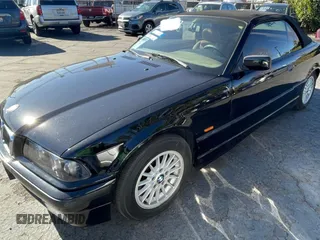 1997 BMW 3-Series 328IC with VIN WBABK8324VET98240, listed as a Copart auction lot 52457785 with 1 mi miles and Clean Title. Bid and sale history available at carsss.com. Image 2.