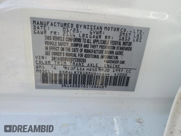 2025 Nissan Sentra S with VIN 3N1AB8BV8SY288089, listed as a Copart auction lot 52110395 with 242 mi miles and Salvage Title. Bid and sale history available at DreamBid. Image 12.
