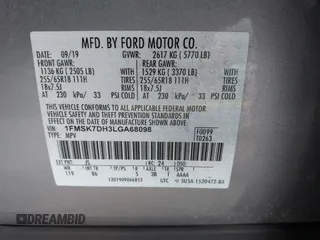 2020 Ford Explorer XLT z VIN 1FMSK7DH3LGA68098, wystawiony jako IAAI lot #41710249 z przebiegiem 78 924 mil mil oraz . Historia ofert i sprzedaży dostępna na DreamBid. Obrazek 9.