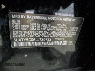 2020 BMW X3 xDrive30i with VIN 5UXTY5C06LLT36722, listed as a Copart auction lot 49319585 with 49,063 mi miles and Salvage Title. Bid and sale history available at DreamBid. Image 14.