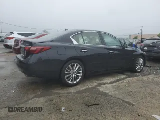 2018 Infiniti Q50 Luxe with VIN JN1EV7AR5JM442833, listed as a Copart auction lot 56628175 with 92,127 mi miles and Salvage title. Bid and sale history available at DreamBid. Image 3.