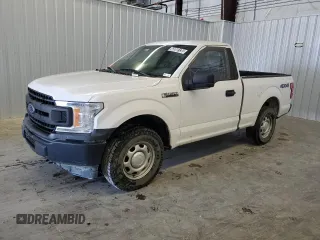2018 Ford F-150 XL with VIN 1FTMF1EB3JKD60918, listed as a Copart auction lot 43950135 with 0 mi miles and Salvage Title. Bid and sale history available at carsss.com. Image 1.