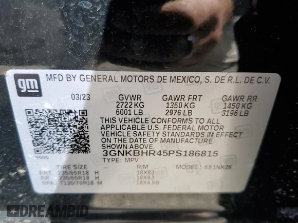 2023 Chevrolet Blazer LT z VIN 3GNKBHR45PS186815, wystawiony jako Copart lot #49468445 z przebiegiem 34 978 mil mil oraz Szkoda całkowita • Salvage title. Historia ofert i sprzedaży dostępna na DreamBid. Obrazek 13.