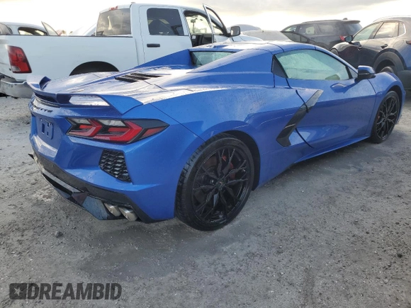 2023 Chevrolet Corvette 2LT with VIN 1G1YB3D46P5107345, listed as a Copart auction lot 76405614 with 0 mi miles and Non Repairable. Bid and sale history available at carsss.com. Image 3.