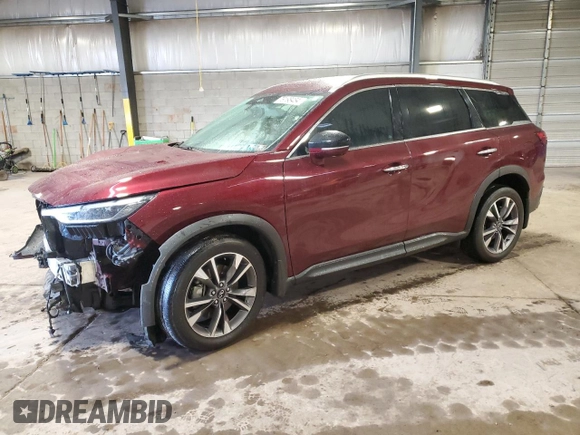 2022 Infiniti QX60 Luxe with VIN 5N1DL1FS8NC342420, listed as a Copart auction lot 79198454 with 43,126 mi miles and Salvage title. Bid and sale history available at DreamBid. Image 1.