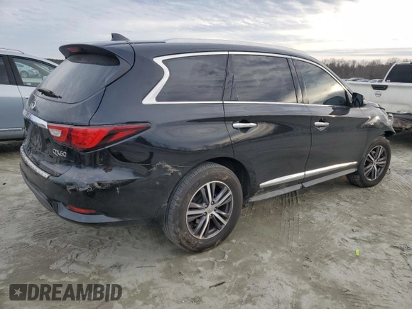 2017 Infiniti QX60 with VIN 5N1DL0MMXHC550625, listed as a Copart auction lot 43181305 with 90,729 mi miles and Salvage Title. Bid and sale history available at carsss.com. Image 3.