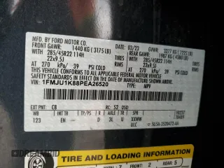 2023 Ford Expedition Limited with VIN 1FMJU1K88PEA26520, listed as a Copart auction lot 49343665 with 0 mi miles and Salvage Title. Bid and sale history available at carsss.com. Image 13.