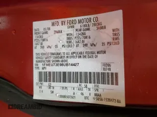 2008 Ford Explorer XLT with VIN 1FMEU73E98UB14427, listed as a Copart auction lot 52197075 with 168,241 mi miles and Salvage Title. Bid and sale history available at carsss.com. Image 15.
