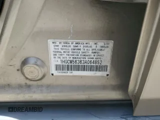 2003 Honda Accord LX with VIN 1HGCM56363A064852, listed as a Copart auction lot 60415245 with 288,685 mi miles and Salvage title. Bid and sale history available at DreamBid. Image 12.