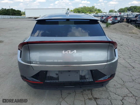 2022 Kia EV6 Wind with VIN KNDC3DLC1N5079528, listed as a Copart auction lot 60778514 with 15,168 mi miles and Salvage Title. Bid and sale history available at carsss.com. Image 6.