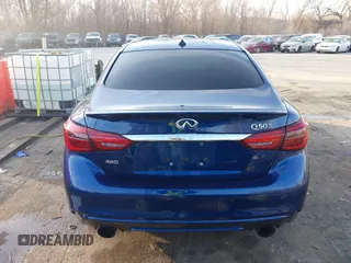2020 Infiniti Q50 Red Sport 400 with VIN JN1FV7AR8LM660255, listed as a IAAI auction lot 41692654 with 64,773 mi miles and . Bid and sale history available at carsss.com. Image 17.