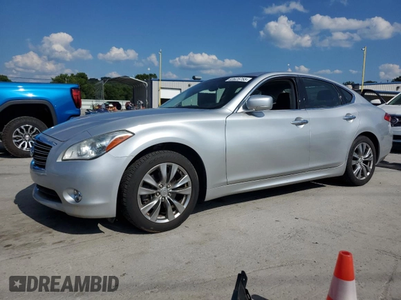 2013 Infiniti M with VIN JN1BY1AP5DM512633, listed as a Copart auction lot 63625755 with 102,190 mi miles and Salvage title. Bid and sale history available at DreamBid. Image 1.