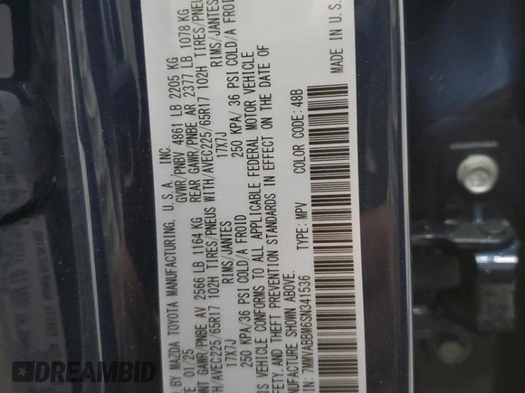 2025 Mazda CX-50 S Preferred with VIN 7MMVABBM6SN341536, listed as a Copart auction lot 50797655 with 1,668 mi miles and Salvage Title. Bid and sale history available at DreamBid. Image 13.