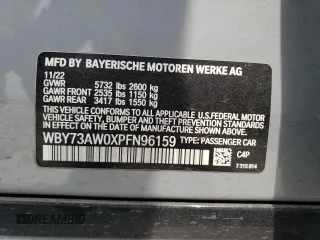 2023 BMW i4 eDrive40 with VIN WBY73AW0XPFN96159, listed as a Copart auction lot 44711834 with 13,836 mi miles. Bid and sale history available at carsss.com. Image 12.
