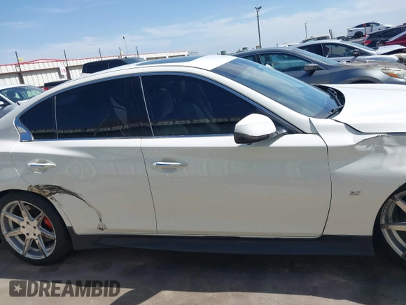 2014 Infiniti Q50 Premium with VIN JN1BV7ARXEM706864, listed as a IAAI auction lot 41787396 with 143,726 mi miles. Bid and sale history available at carsss.com. Image 14.