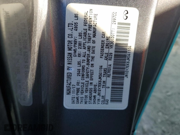 2018 Infiniti Q60 Sport with VIN JN1EV7EK6JM341104, listed as a Copart auction lot 82397074 with 53,666 mi miles and Salvage Title. Bid and sale history available at DreamBid. Image 12.