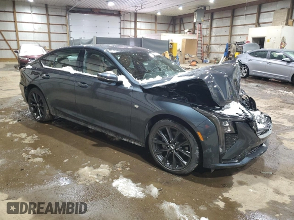 2025 Cadillac CT5 Sport with VIN 1G6DU5RK9S0113510, listed as a Copart auction lot 41773495 with 1,019 mi miles and Salvage Title. Bid and sale history available at DreamBid. Image 4.
