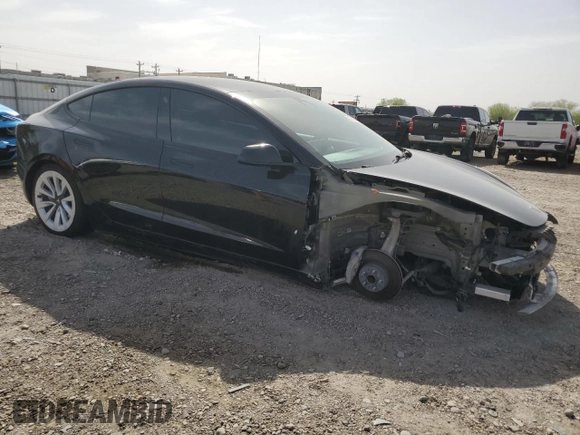 2022 Tesla Model 3 with VIN 5YJ3E1EA0NF287838, listed as a Copart auction lot 47785355 with 54,116 mi miles and Salvage Title. Bid and sale history available at DreamBid. Image 4.