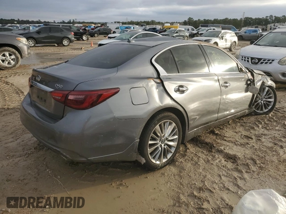 2018 Infiniti Q50 Sport with VIN JN1EV7AP0JM350821, listed as a Copart auction lot 45234655 with Not Provided miles and Non Repairable. Bid and sale history available at carsss.com. Image 3.