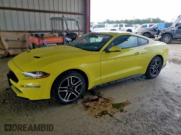 2021 Ford Mustang EcoBoost с VIN 1FA6P8TH4M5150133, выставлен на аукционе Copart как лот 58329025 с пробегом 21 670 миль миль и Чистый • Clean title. История ставок и продаж доступна на DreamBid. Изображение 1.
