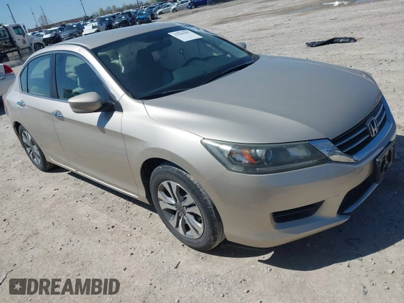 2014 Honda Accord Sedan LX with VIN 1HGCR2F33EA173708, listed as a IAAI auction lot 41989982 with 122,647 mi miles. Bid and sale history available at carsss.com. Image 1.