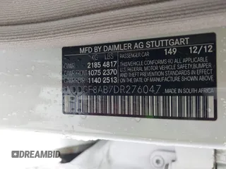 2013 Mercedes-Benz C 300 Sport с VIN WDDGF8AB7DR276047, выставлен на аукционе IAAI как лот 42511628 с пробегом 113 694 миль миль и . История ставок и продаж доступна на DreamBid. Изображение 9.