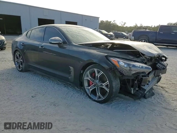 2020 Kia Stinger GT with VIN KNAE35LC8L6072093, listed as a Copart auction lot 77596574 with 77,347 mi miles and Salvage Title. Bid and sale history available at DreamBid. Image 10.