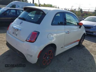 2015 FIAT 500e with VIN 3C3CFFGE3FT570199, listed as a IAAI auction lot 41631856 with 51,692 mi miles. Bid and sale history available at carsss.com. Image 4.