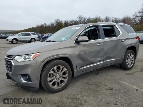 2018 Chevrolet Traverse Premier with VIN 1GNEVJKW4JJ207735, listed as a Copart auction lot 75886684 with 49,821 mi miles and Salvage Title. Bid and sale history available at carsss.com. Image 1.
