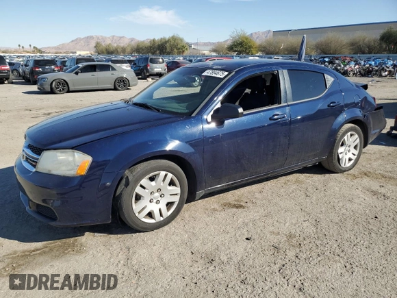 2014 Dodge Avenger SE z VIN 1C3CDZABXEN129920, wystawiony jako Copart lot #47894675 z przebiegiem 165 025 mil mil oraz Szkody całkowita. Historia ofert i sprzedaży dostępna na DreamBid. Obrazek 1.
