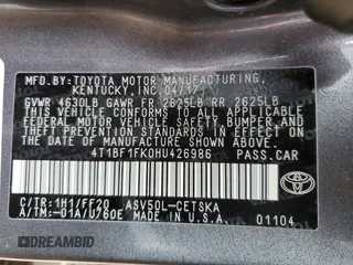 2017 Toyota Camry XLE z VIN 4T1BF1FK0HU426986, wystawiony jako Copart lot #56294715 z przebiegiem 86 159 mil mil oraz Szkoda całkowita • Salvage title. Historia ofert i sprzedaży dostępna na DreamBid. Obrazek 12.