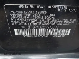 2012 Subaru Impreza Special Sports Premium с VIN JF1GPAL6XCH212237, выставлен на аукционе IAAI как лот 42441079 с пробегом 158 722 миль миль и . История ставок и продаж доступна на DreamBid. Изображение 9.