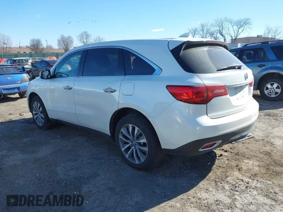 2014 Acura MDX Tech Pkg with VIN 5FRYD4H45EB046128, listed as a IAAI auction lot 41630908 with 116,268 mi miles. Bid and sale history available at carsss.com. Image 3.