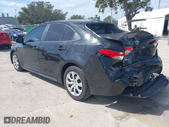 2020 Toyota Corolla LE with VIN 5YFEPRAE0LP087506, listed as a IAAI auction lot 40783575 with 101,212 mi miles. Bid and sale history available at carsss.com. Image 3.