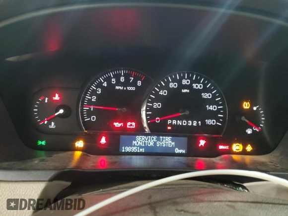 2007 Cadillac DTS Luxury I with VIN 1G6KD57Y47U141388, listed as a Copart auction lot 52374295 with 198,951 mi miles and Salvage Title. Bid and sale history available at DreamBid. Image 9.