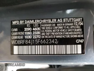 2005 Mercedes-Benz C 320 с VIN WDBRF84J15F662342, выставлен на аукционе Copart как лот 44009115 с пробегом 172 017 миль миль и Списание • Salvage title. История ставок и продаж доступна на DreamBid. Изображение 12.