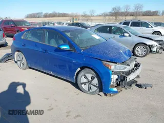 2018 Hyundai Ioniq Blue with VIN KMHC65LC2JU072323, listed as a IAAI auction lot 41771754 with 150,817 mi miles and . Bid and sale history available at DreamBid. Image 1.