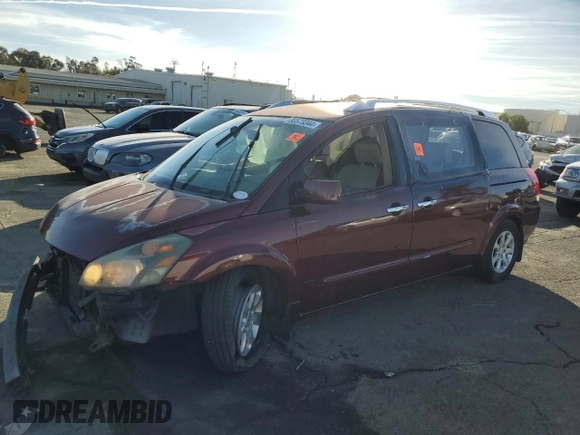 2009 Nissan Quest S with VIN 5N1BV28U59N102032, listed as a Copart auction lot 80573344 with 193,950 mi miles and Salvage Title. Bid and sale history available at carsss.com. Image 1.