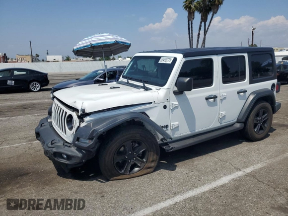 2022 Jeep Wrangler Unlimited Willys with VIN 1C4HJXDN6NW278386, listed as a Copart auction lot 56172195 with 45,259 mi miles and Salvage title. Bid and sale history available at DreamBid. Image 1.