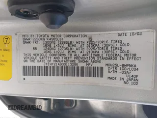 2003 Toyota Highlander z VIN JTEHF21A930113286, wystawiony jako IAAI lot #41619789 z przebiegiem 311 242 mil mil oraz . Historia ofert i sprzedaży dostępna na DreamBid. Obrazek 9.