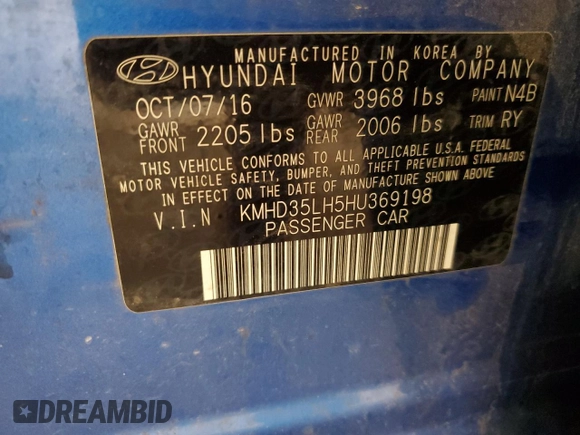2017 Hyundai Elantra GT with VIN KMHD35LH5HU369198, listed as a Copart auction lot 71369164 with 148,948 mi miles and Salvage Title. Bid and sale history available at carsss.com. Image 12.